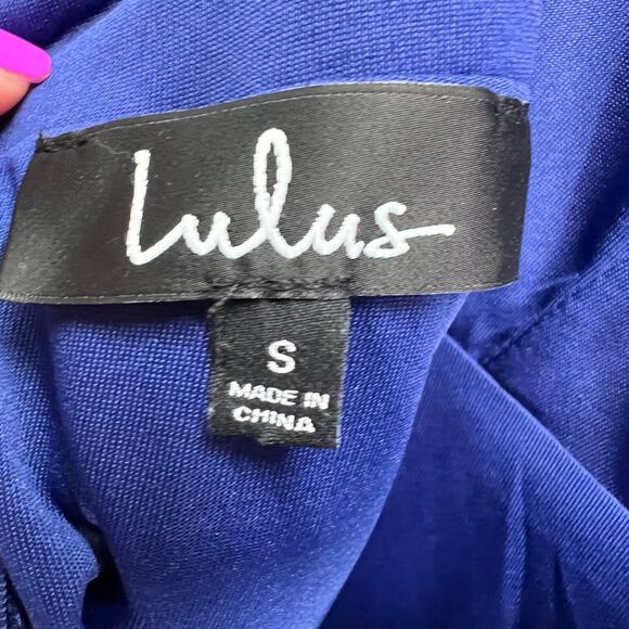 Lulus Play On Curves Dress Women S Blue Backless Fit Flare Skater Feminine Party - Picture 11 of 14